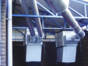 Air separators above storage of waste trim